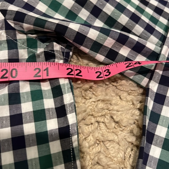 NWT Men's Jack Spade Palmer Gingham LS Shirt Green, Navy Blue Check Large - Picture 7 of 10